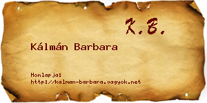 Kálmán Barbara névjegykártya