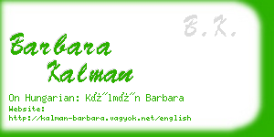 barbara kalman business card